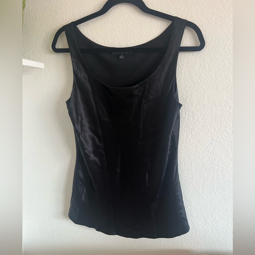 Lafayette 148 NY Black Silk Tank Top